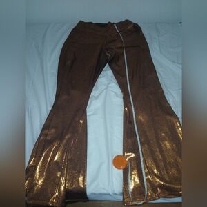 Shimmering Bronze Flared Pants